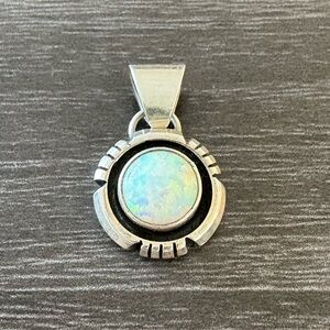 Alex Begay Native American Sterling Silver & Opal Pendant